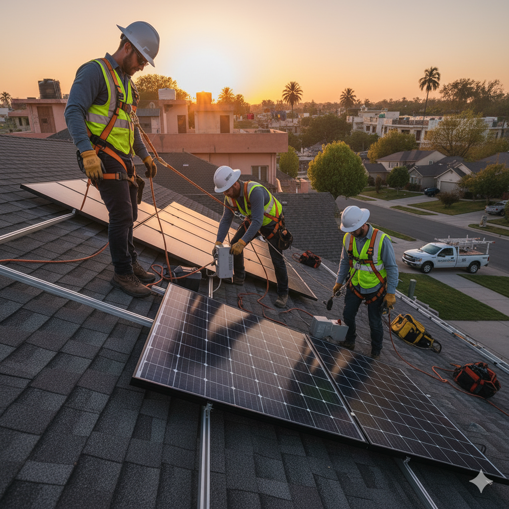 Professional Solar Panel Installation Team
